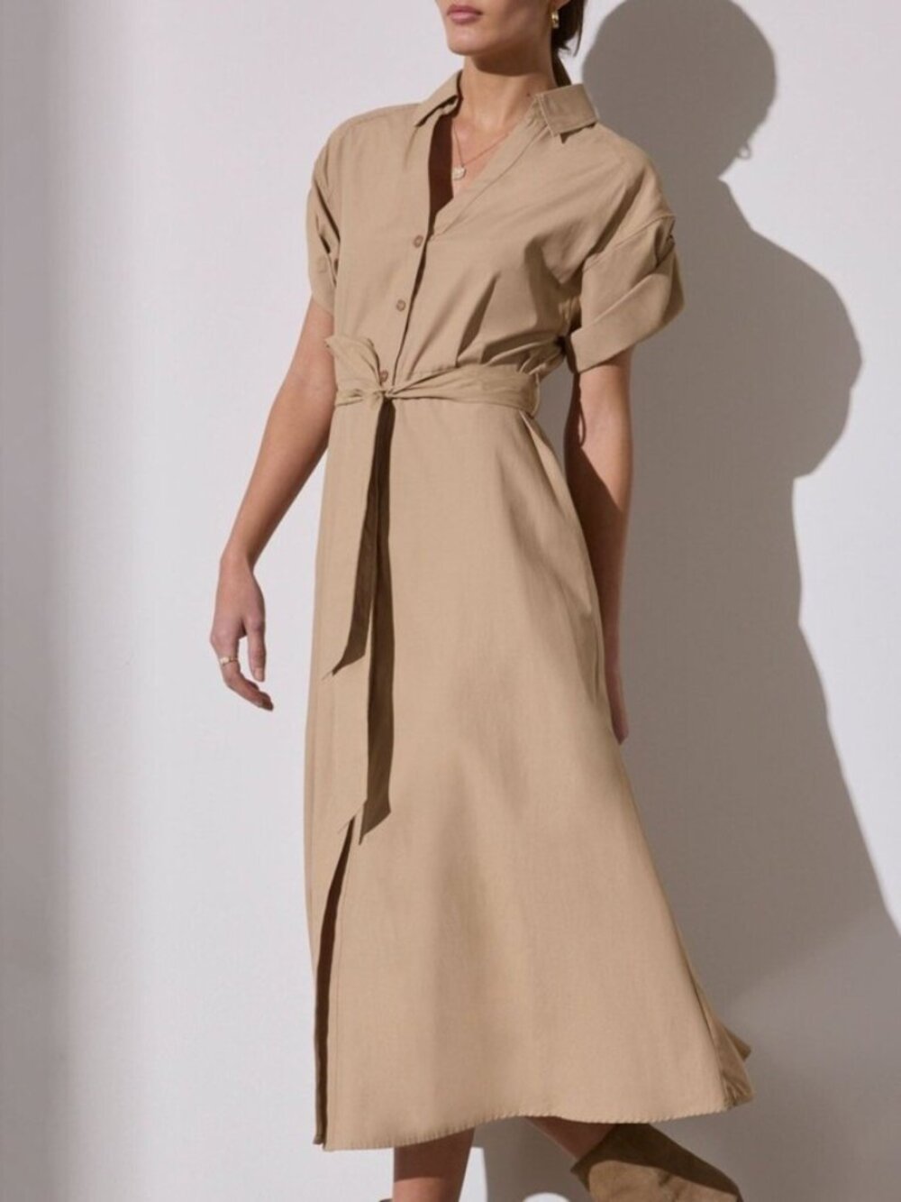Brochu Walker Fia Belted Midi Dress (XS)